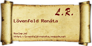 Lövenfeld Renáta névjegykártya